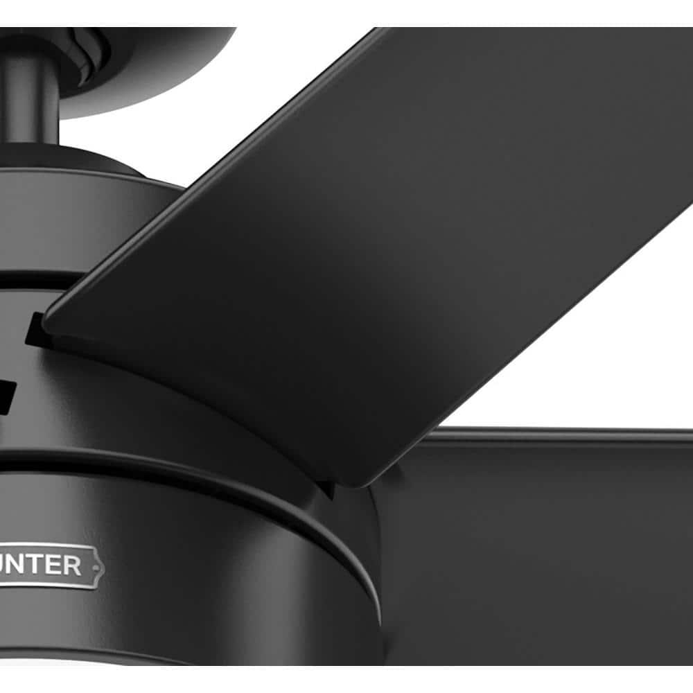 Hunter Invector 60 in IndoorOutdoor Matte Black Ceiling Fan with Light and Remote Control