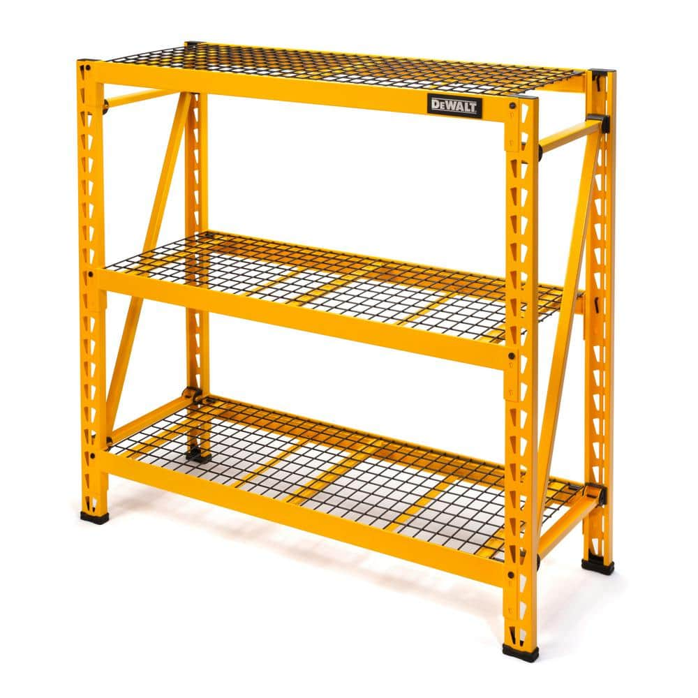 DEWALT Yellow 3-Tier Wire Steel Garage Storage Shelving Unit (50 in. W x 48 in. H x 18 in. D) DXST4500-W