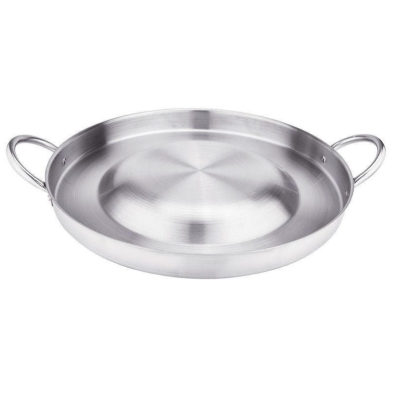 Stainless Steel 22.4-inch Comal Pan for Gas Burner Use， Belly-up