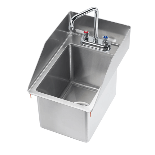 Krowne Metal HS-1220 One-Compartment Drop-In Sink with Faucet and Side Splashes， 12