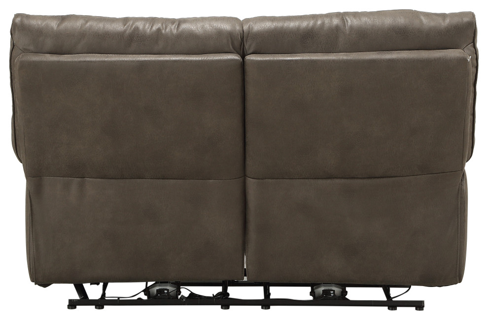 ACME Harumi Loveseat  Power Motion  Gray Leather Aire   Contemporary   Loveseats   by Kolibri Decor  Houzz