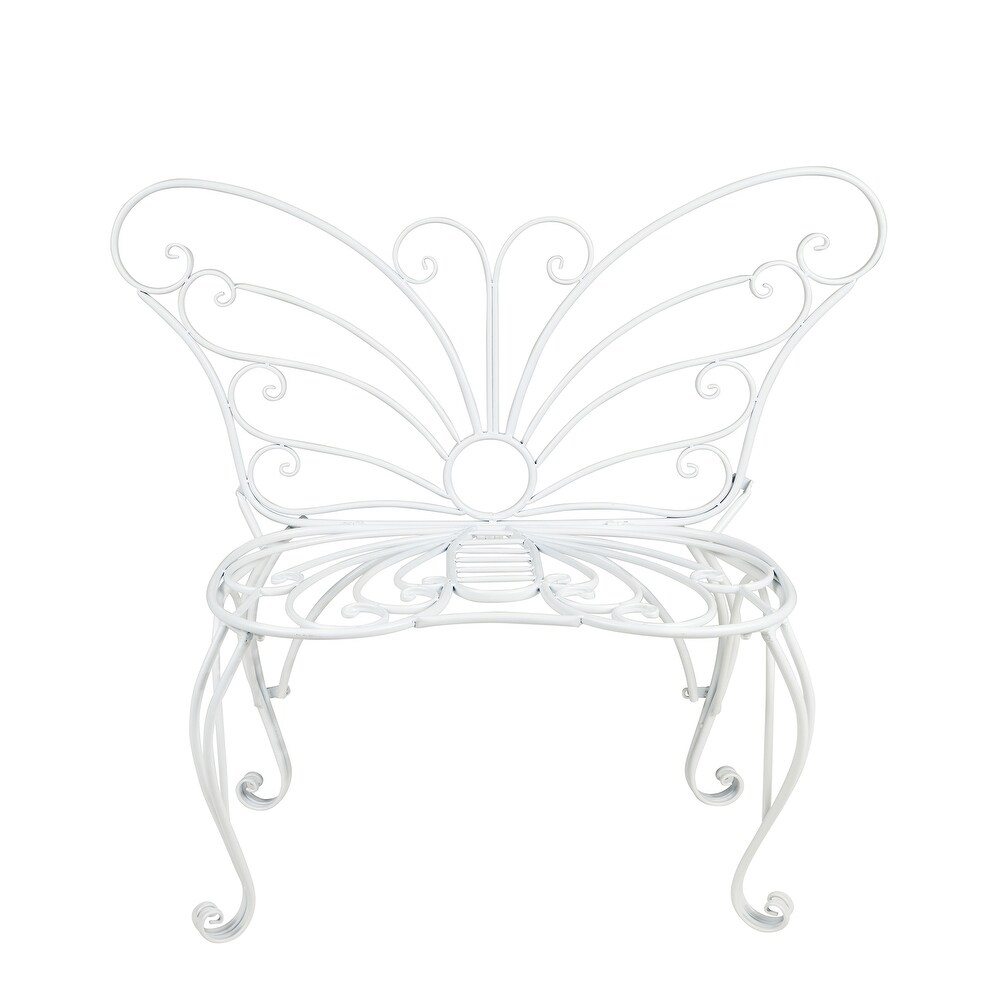 White Metal Garden Butterfly Chair