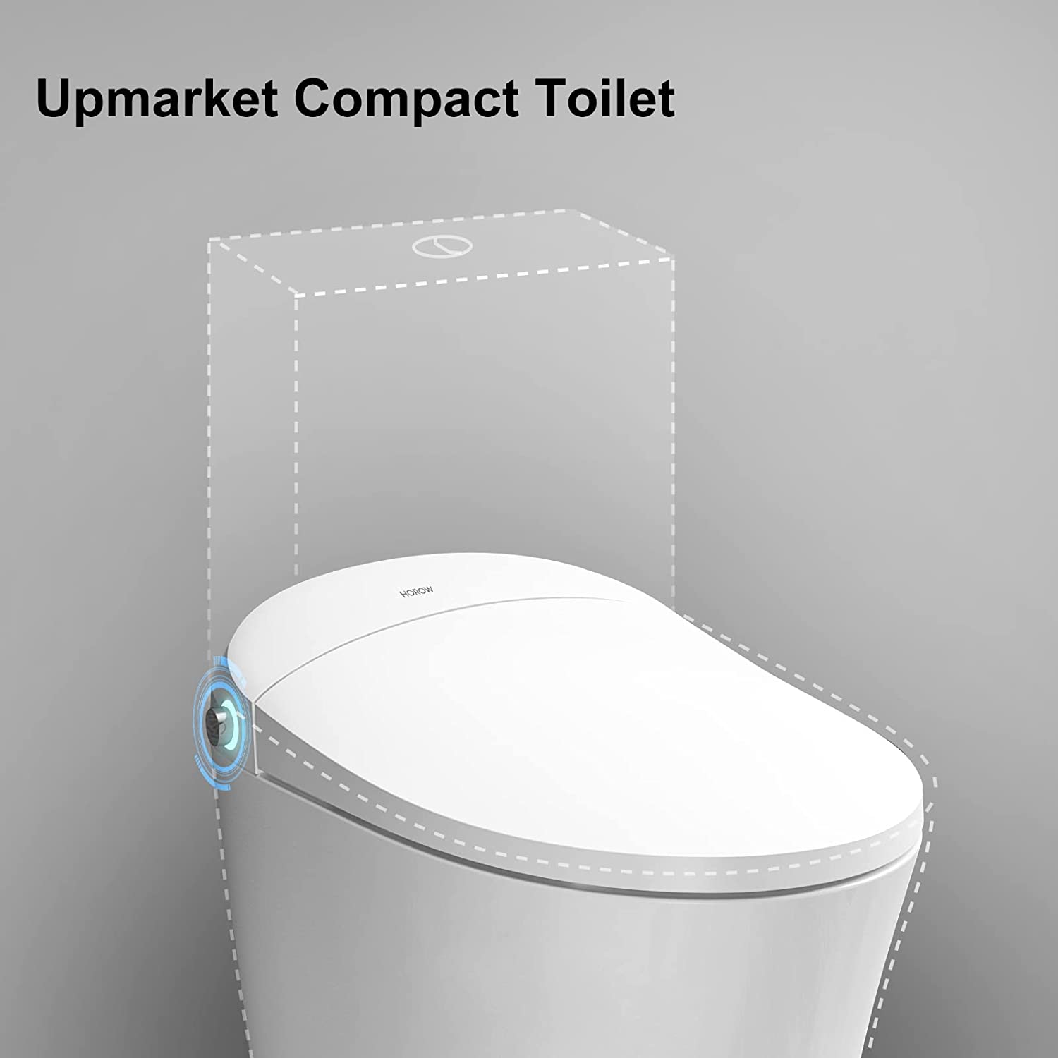 Horow Smart Toilet with Heated Seat, Automatic Power Flush Tankless,Ceramic One Piece Toilets for Bathroom