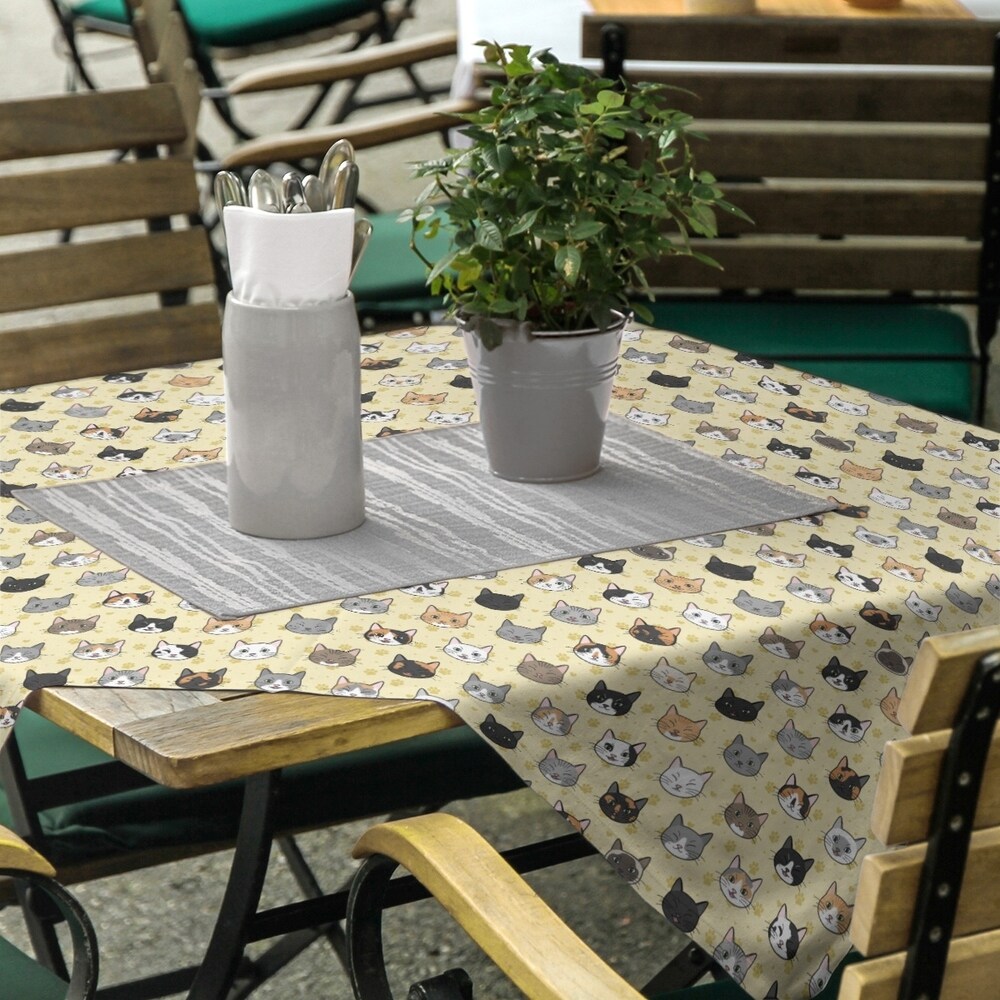 Kitty Cat Pattern Square Tablecloth