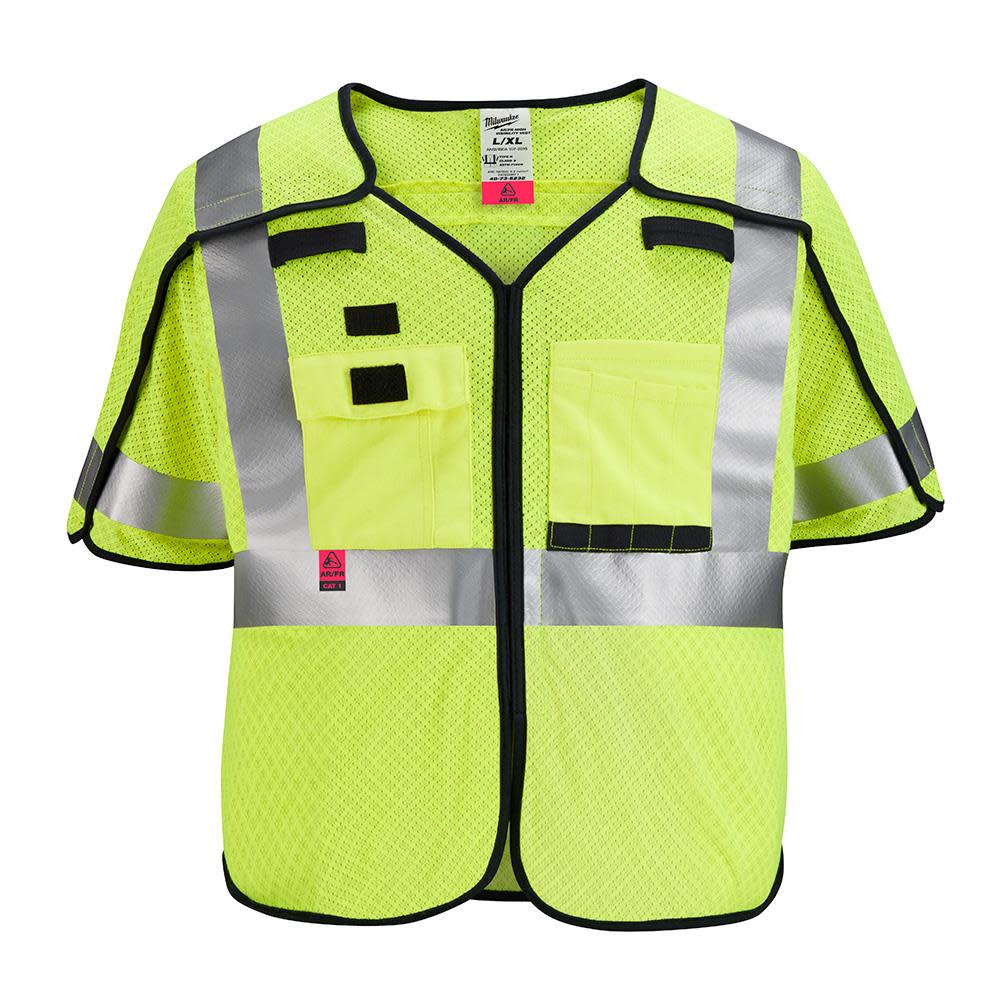 Milwaukee High Vis Safety Vest Yellow Class 3 Mesh Breakaway AR/FR Cat 1  S/M