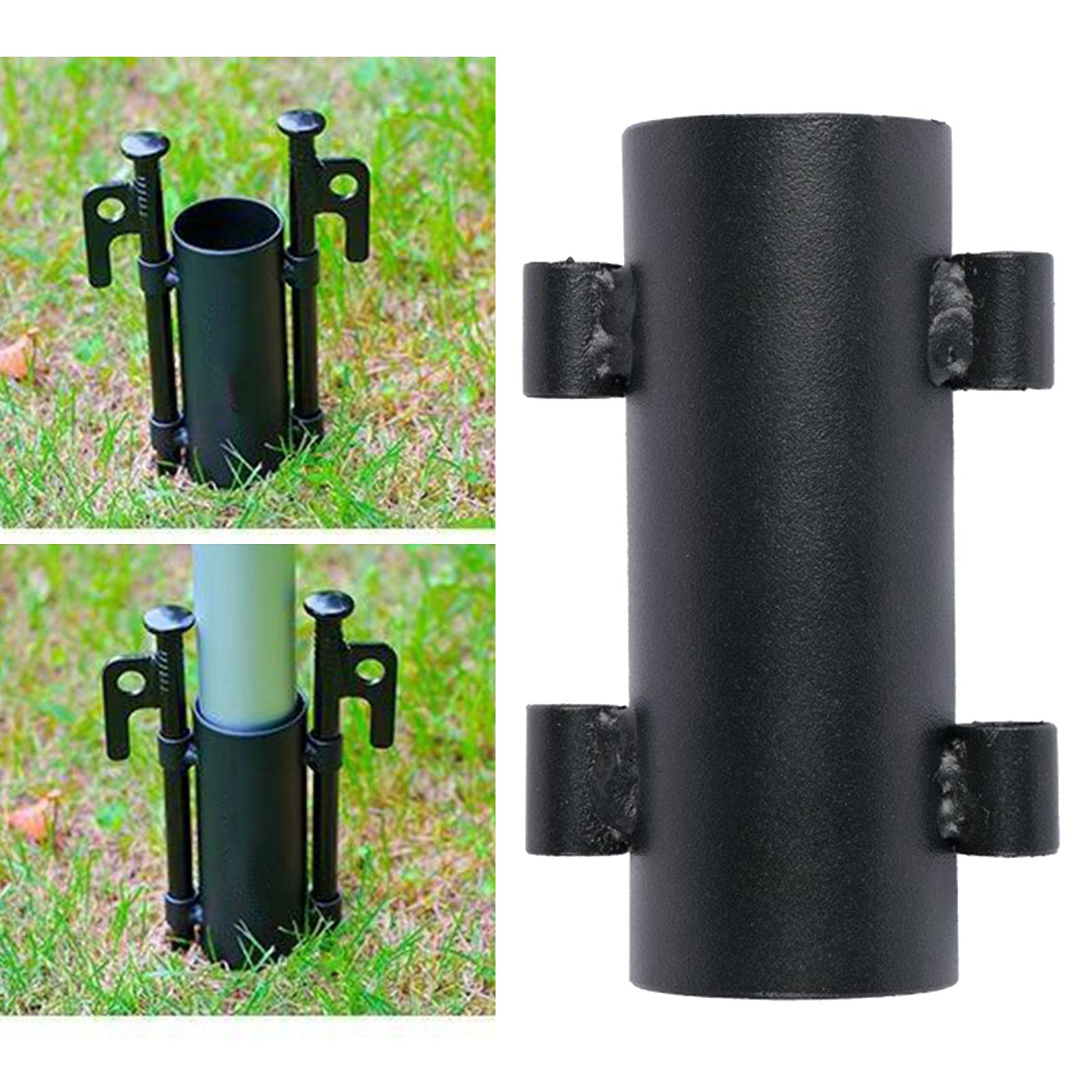 Metal Sunshade Pole Ground Holder Frame Tent Awning Canopy Pole Fixing Pipe Outdoor Camping Fishing Camp Column Nail Holder Accessory