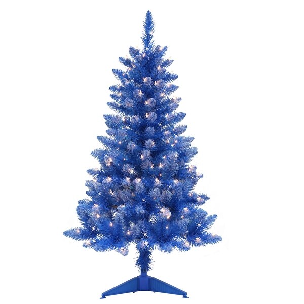 Prelit Medium Blue Pine Artificial Christmas Tree