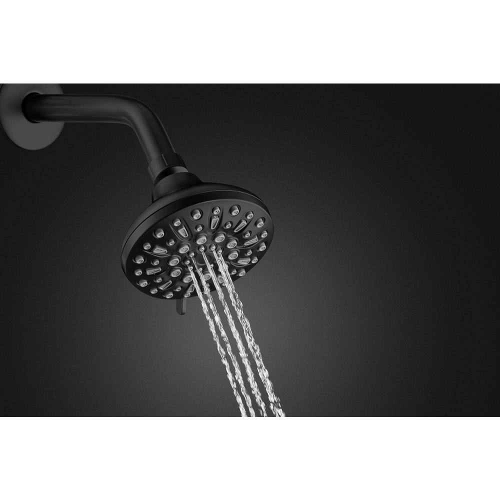 Glacier Bay Irena Single-Handle 6-Spray Tub and Shower Faucet in Matte Black (Valve Included) HD873X-8E10H