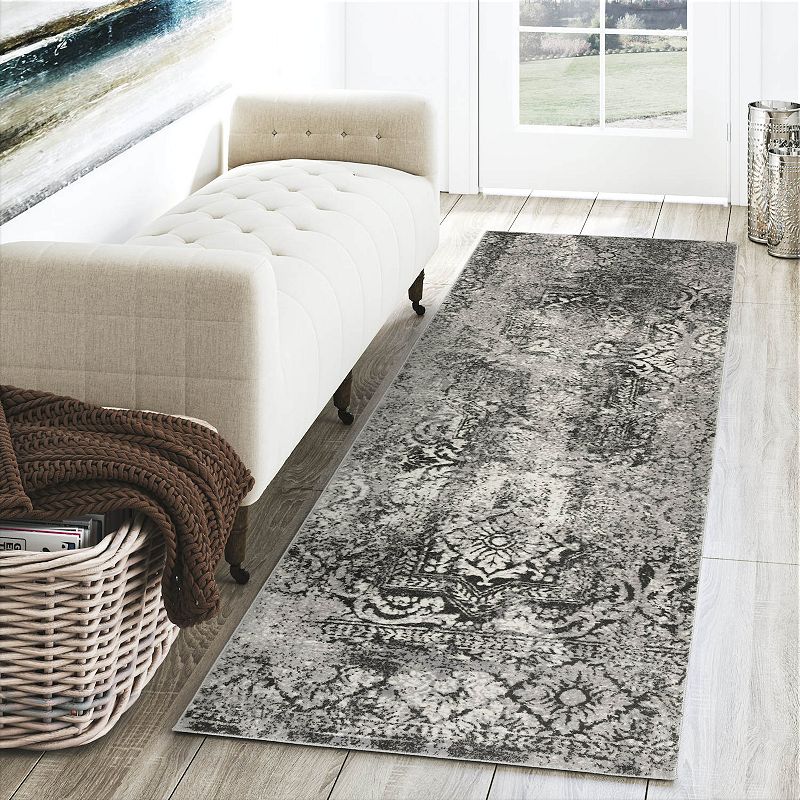 Addison Dayton Transitional Erased Persian Silver Area Rug