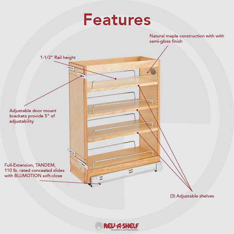 Rev-a-shelf 8 Pull Out Vanity Storage Organizer For Base Cabinets， 448-bc19-8c