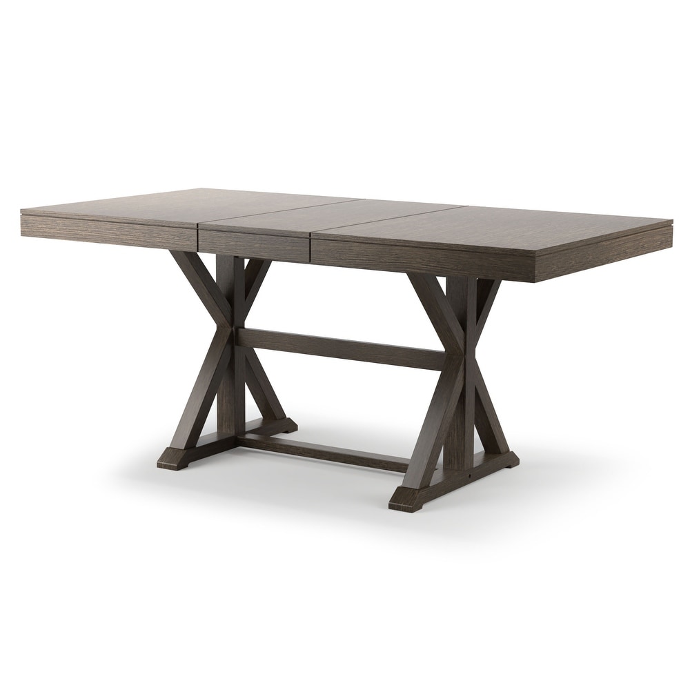 Millner Rustic Grey Solid Wood 5 Piece Expandable Dining Table Set by Furniture of America