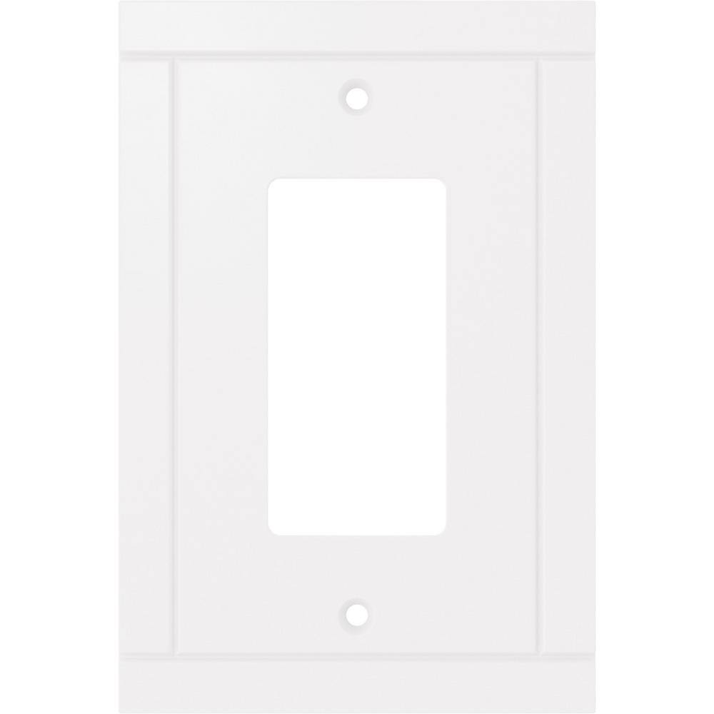 Hampton Bay Belfast Pure White 1-Gang Single DecoratorRocker Wall Plate (3-Pack) W44654C-PW-K3