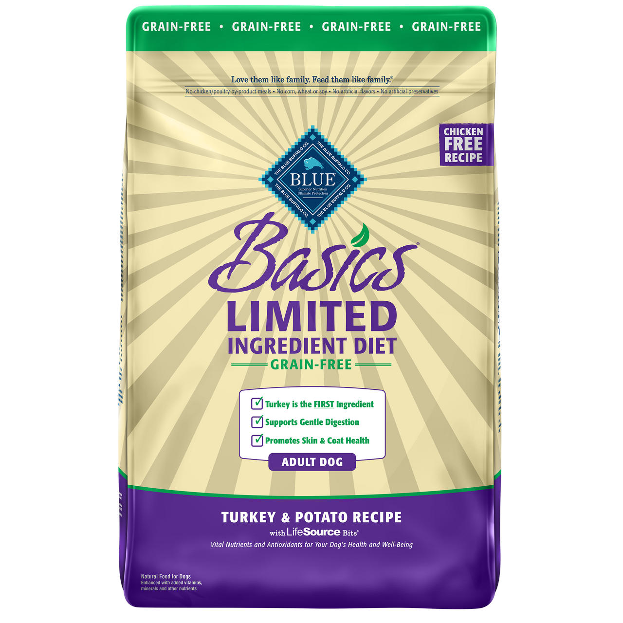 Blue Buffalo Basics Limited Ingredient Grain-Free Turkey and Potato Adult Dry Dog Food