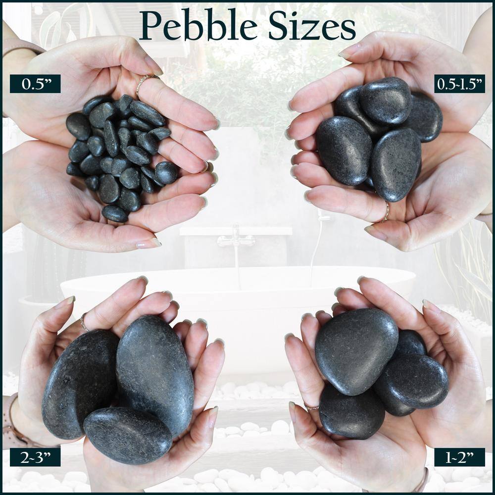 Rain Forest 0.40 cu. ft. 2 in. to 3 in. 30 lbs. Large Black Grade A Polished Pebbles RFBRPA3-30