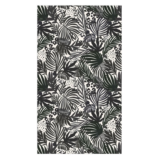 Marta Barragan Camarasa Wild Abstract Jungle On Black Tablecloth Deny Designs