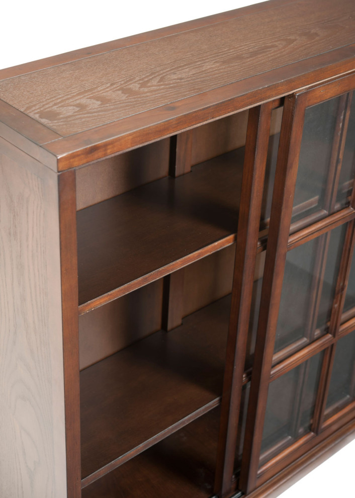 Rhonda 3 Tier Bookcase Dark Teak   Transitional   Bookcases   by Peachtree Fine Furniture  Houzz