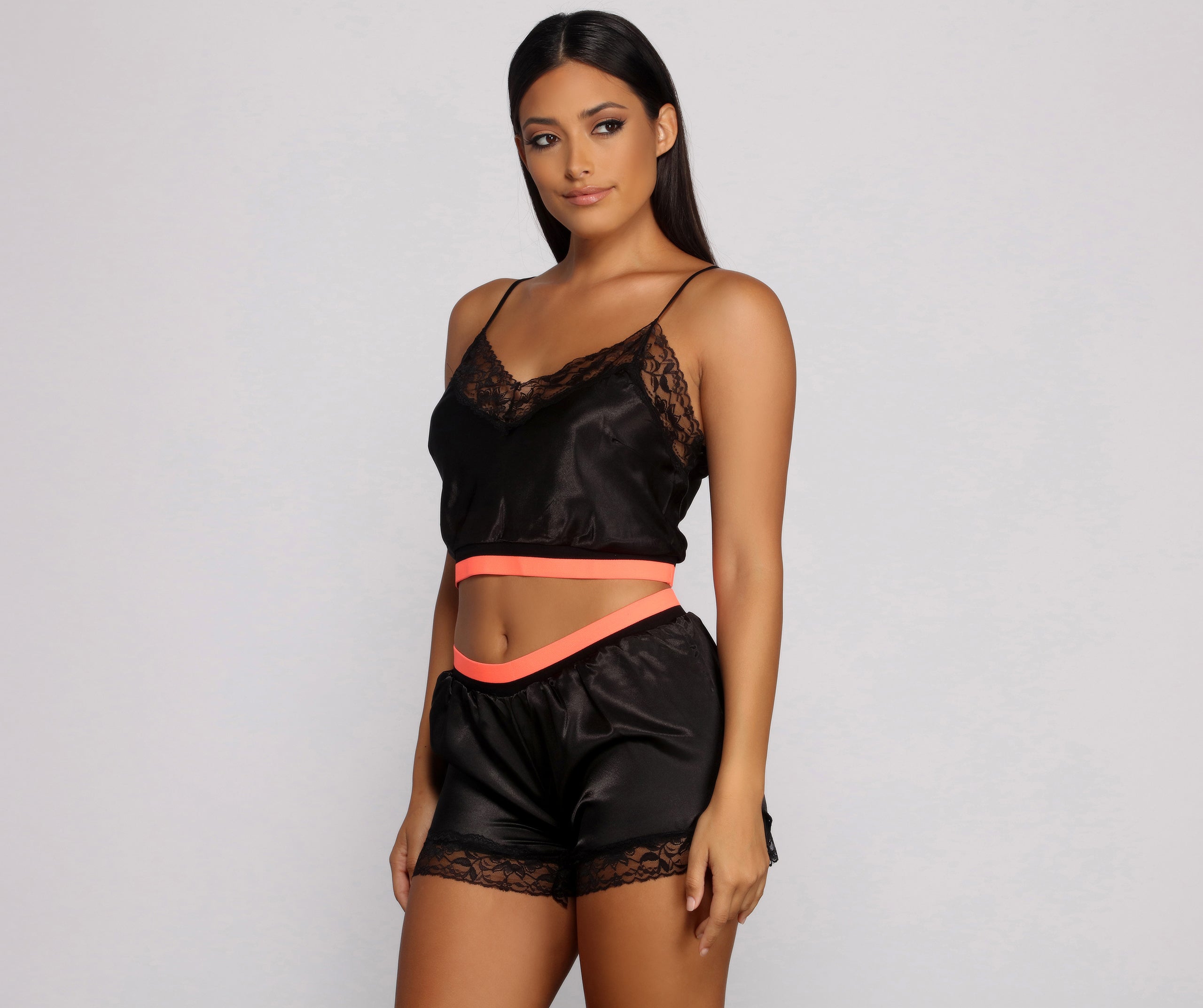 Feelin' Cute Pajama Satin Cami and Shorts