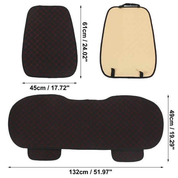 Unique Bargains Universal Breathable Protector Flax Fiber Automotive Seat Pads Black 1 Set