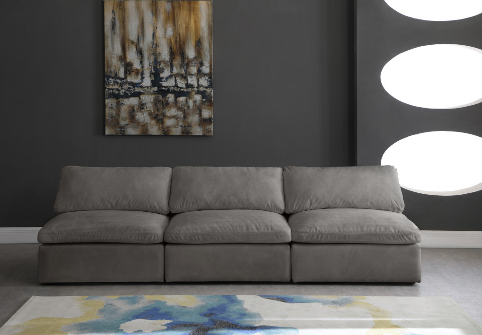 Cozy Velvet Upholstered Comfort Modular Sofa   Transitional   Sofas   by Meridian Furniture  Houzz