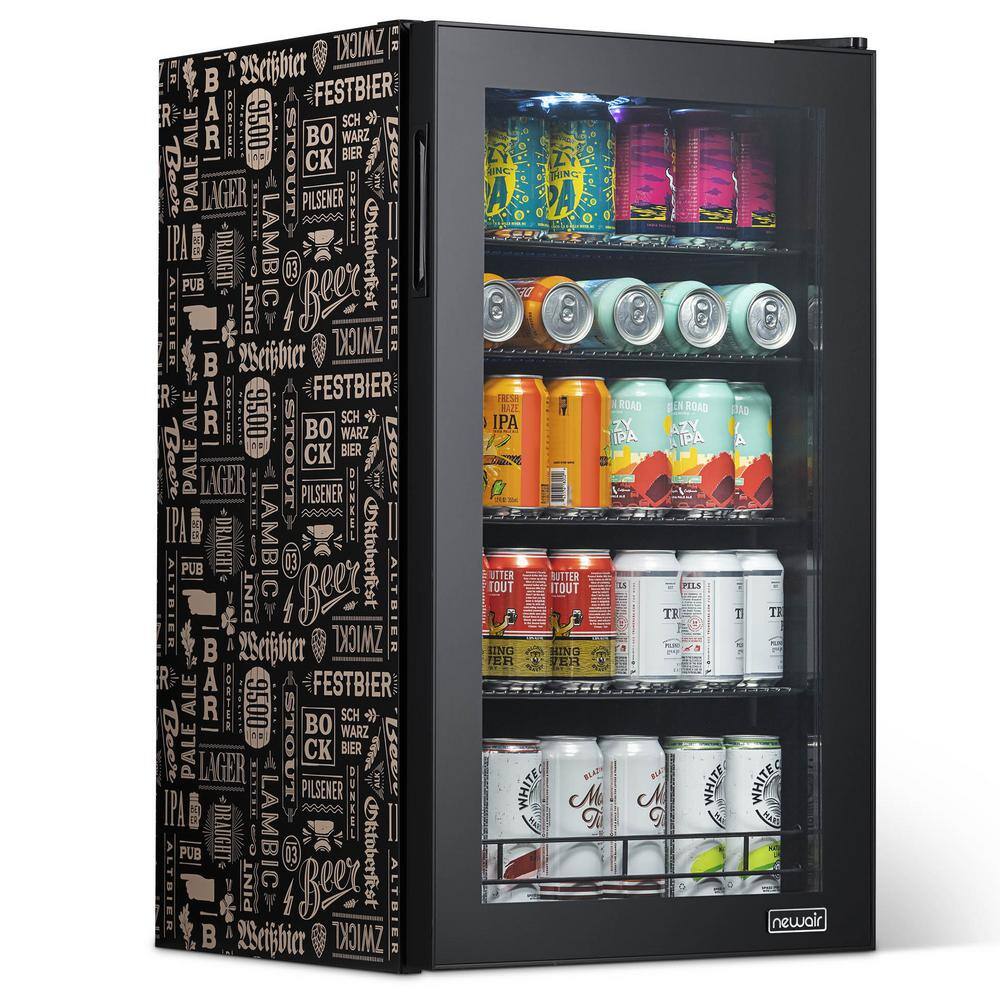 NewAir Beers of the World 19 in. 126 (12 oz.) Can Icy Cold Down to Frosty 37 Freestanding Beverage Cooler - Custom Designed AB-1200BC1