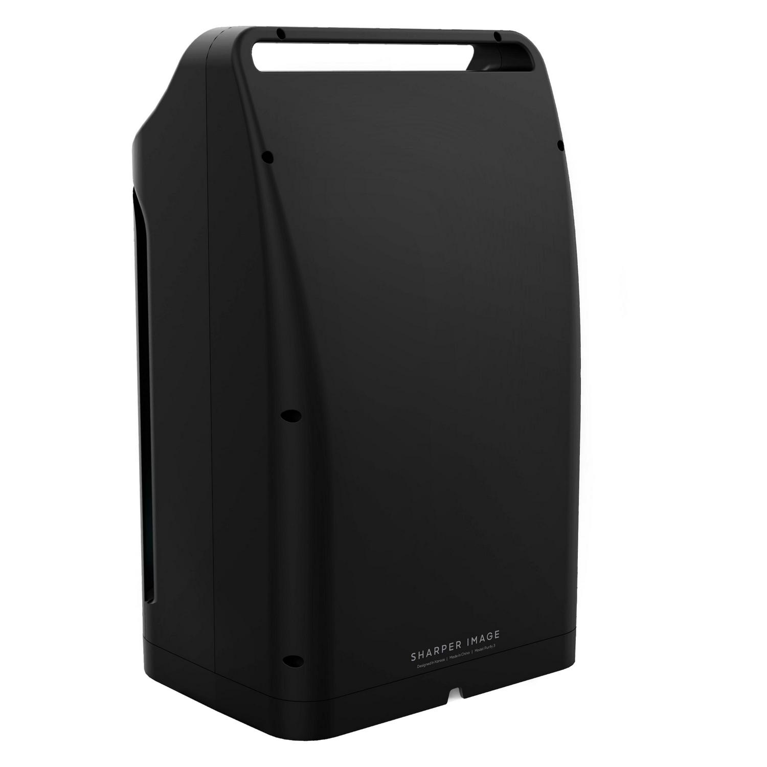 Sharper Image True HEPA Air Purifier， Covers up to 125 Sq. feet 3 Speed Settings， Black