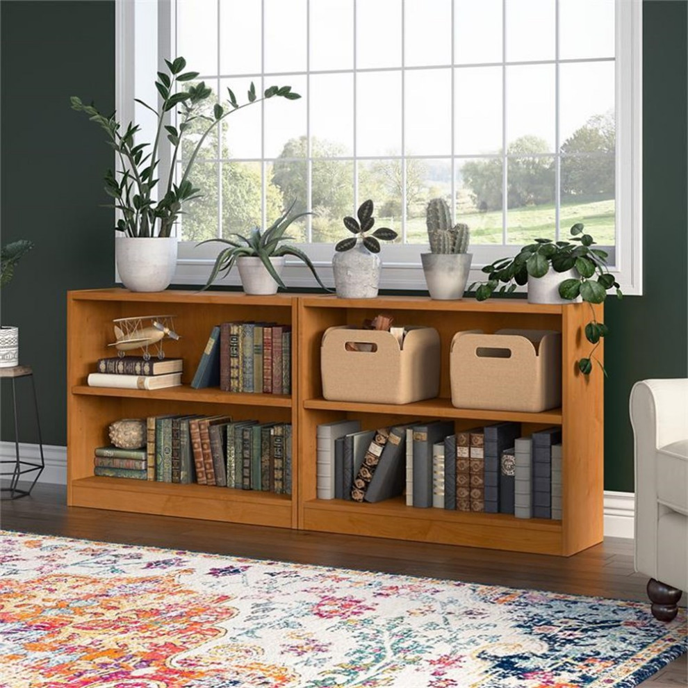 Universal Small 2 Shelf Bookcase in Ash Gray (Set of 2)   Engineered Wood   Bookcases   by Homesquare  Houzz