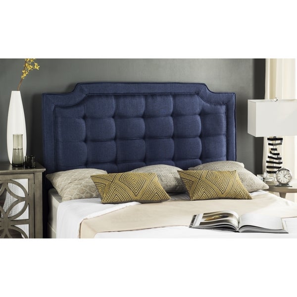 SAFAVIEH Saphire Navy Upholstered Tufted Headboard (Full) - - 11923959