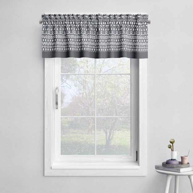 Bacati Owls Grey beige Neutral Cotton Window Valance