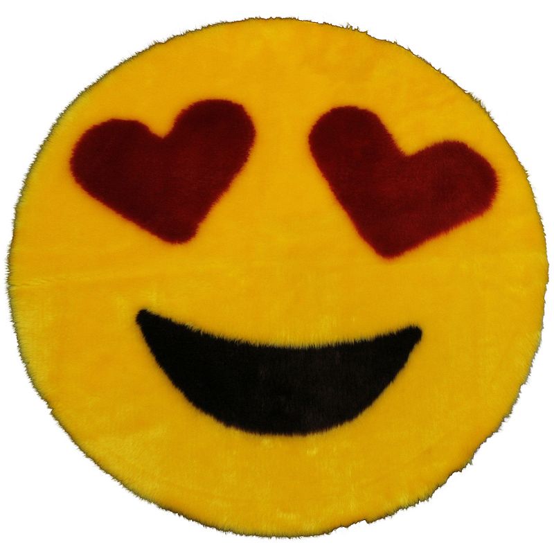 Walk on Me Emoji Faux Fur Soft and Cute Area Rug Made in France