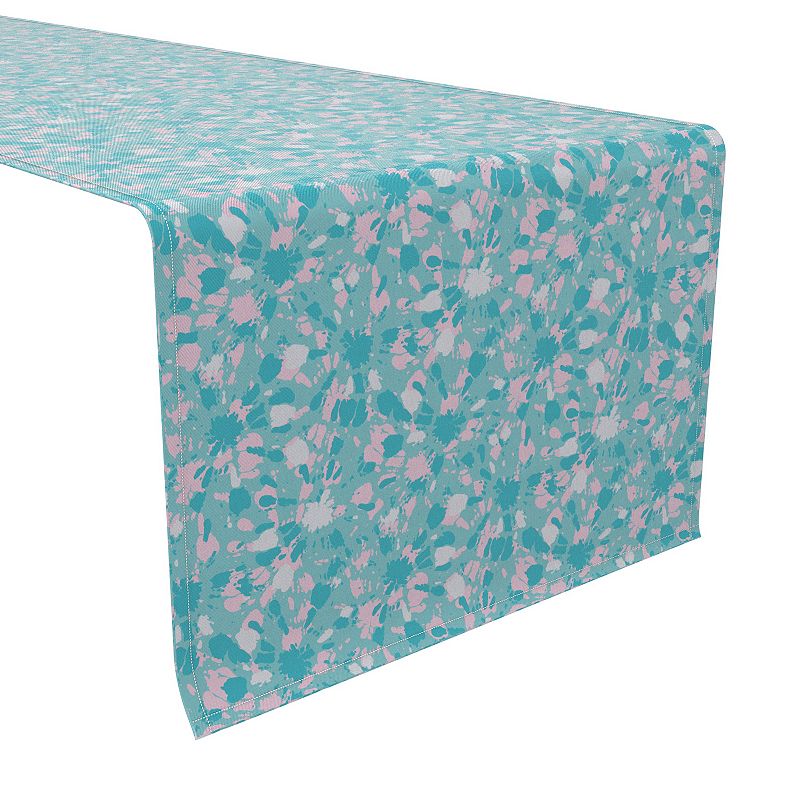 Table Runner， 100% Cotton， 16x72， Pink Aqua Tie Dye