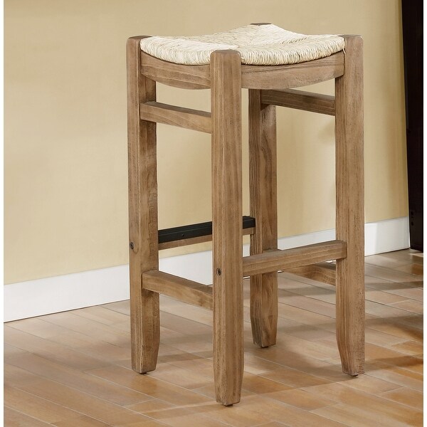 The Gray Barn Enchanted Acre 30-inch Wood Bar Stool with Rush Seat