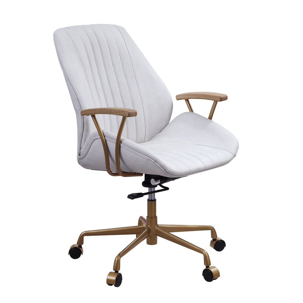 PU Lether 360° Swivel Executive Chairs Adjustable Ergonomic Chairs Industrial Arm Chairs with 5 Star Base for Livingroom