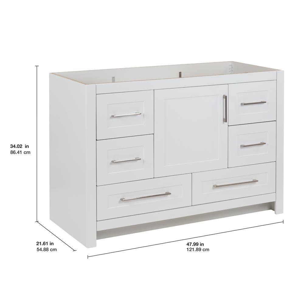 Home Decorators Collection Craye 48 in. W x 21.6 in. D x 34 in. H Bath Vanity Cabinet without Top in White CY48-WH