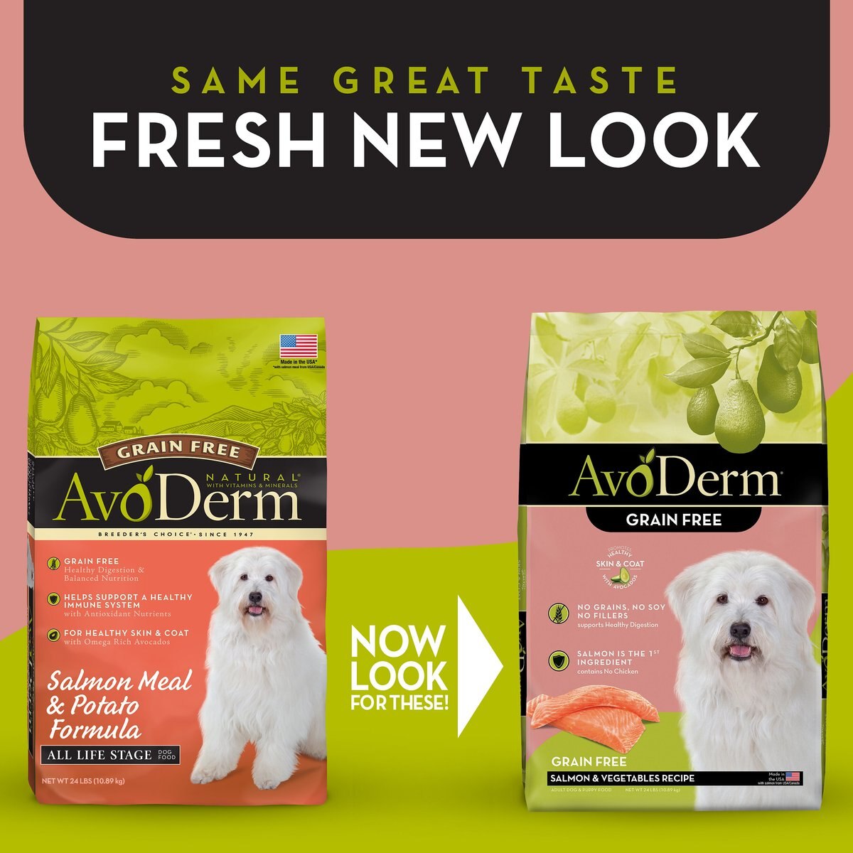 AvoDerm Natural Grain-Free Salmon and Vegetables Formula All Life Stages Dry Dog Food