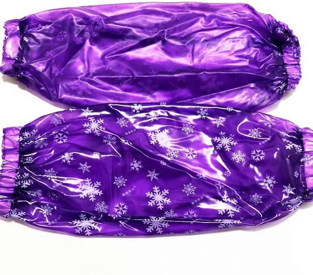 2 Pairs Reusable Arm Sleeves Covers Waterproof， Purple(40  18 Cm)