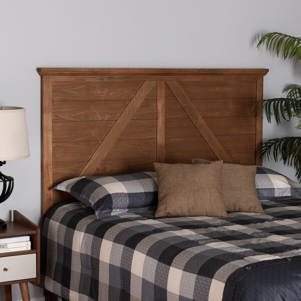 Yorick Classic and Traditional Ash Walnut Finished Wood Headboard - - 36620812