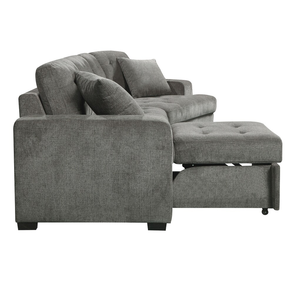 Arnau 2 piece Space saving Sectional Sofa with Pull out Ottoman