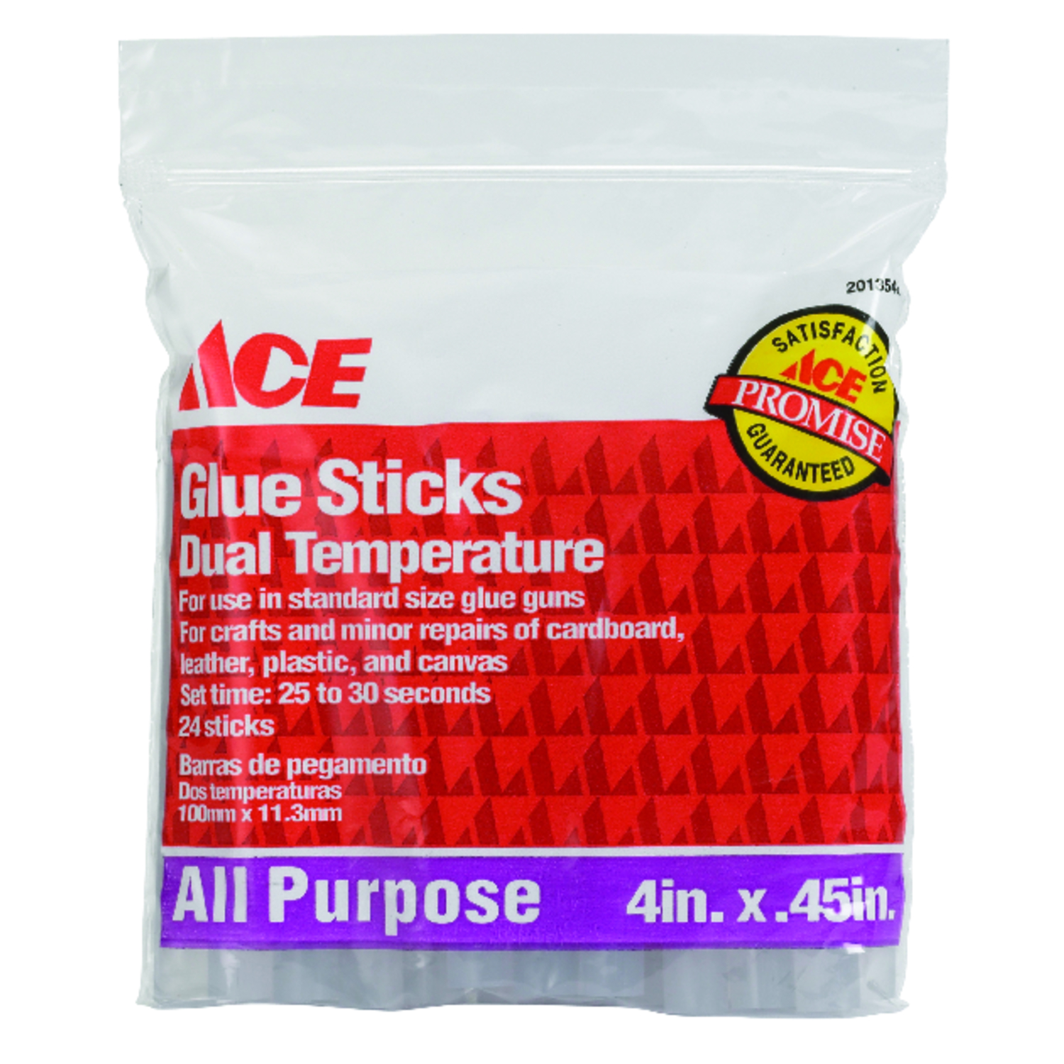 Ace 0.5 in. D X 4 in. L Glue Sticks Clear 24 pk