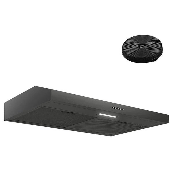 30 in. 230 CFM Ductless Under Cabinet Range Hood in Black with Carbon Filter