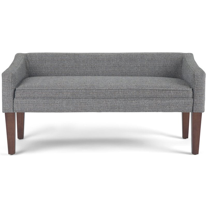 Simpli Home Parris Upholstered Bedroom Bench in Pebble Gray and Brown