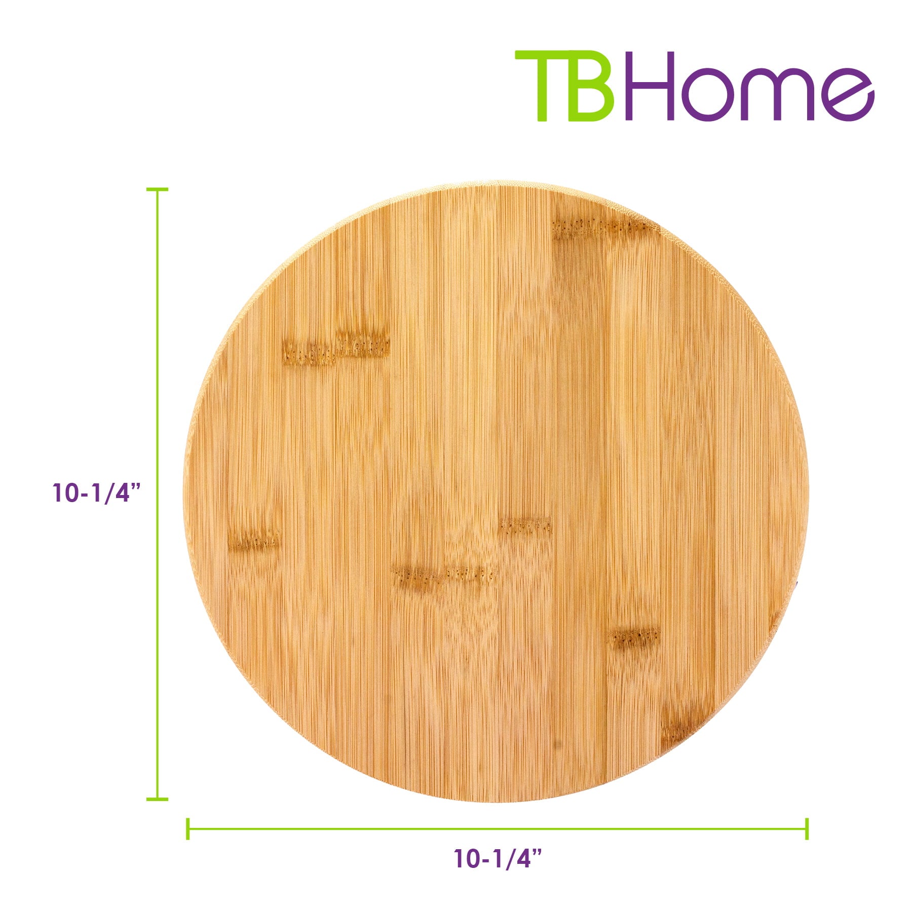 TB Home 10 Bamboo Lazy Susan Kitchen Turntable for Pantry Cabinet or Table