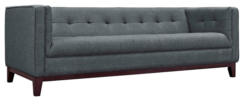 Modern Contemporary Urban Living Sofa 2 Piece Set  Navy Blue  Fabric   Midcentury   Living Room Furniture Sets   by House Bound  Houzz