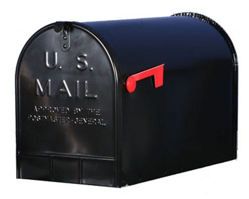 Solar Group Jumbo Black Steel Rural Mailbox ST20B000