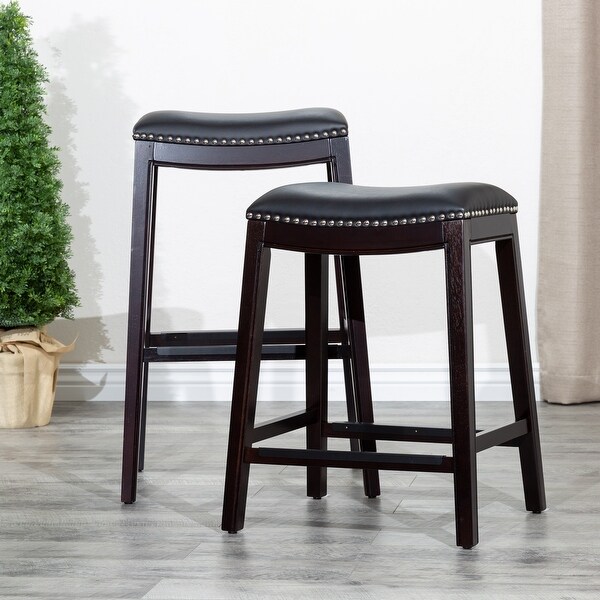 DTY Indoor Living Durango Leather Saddle Stool