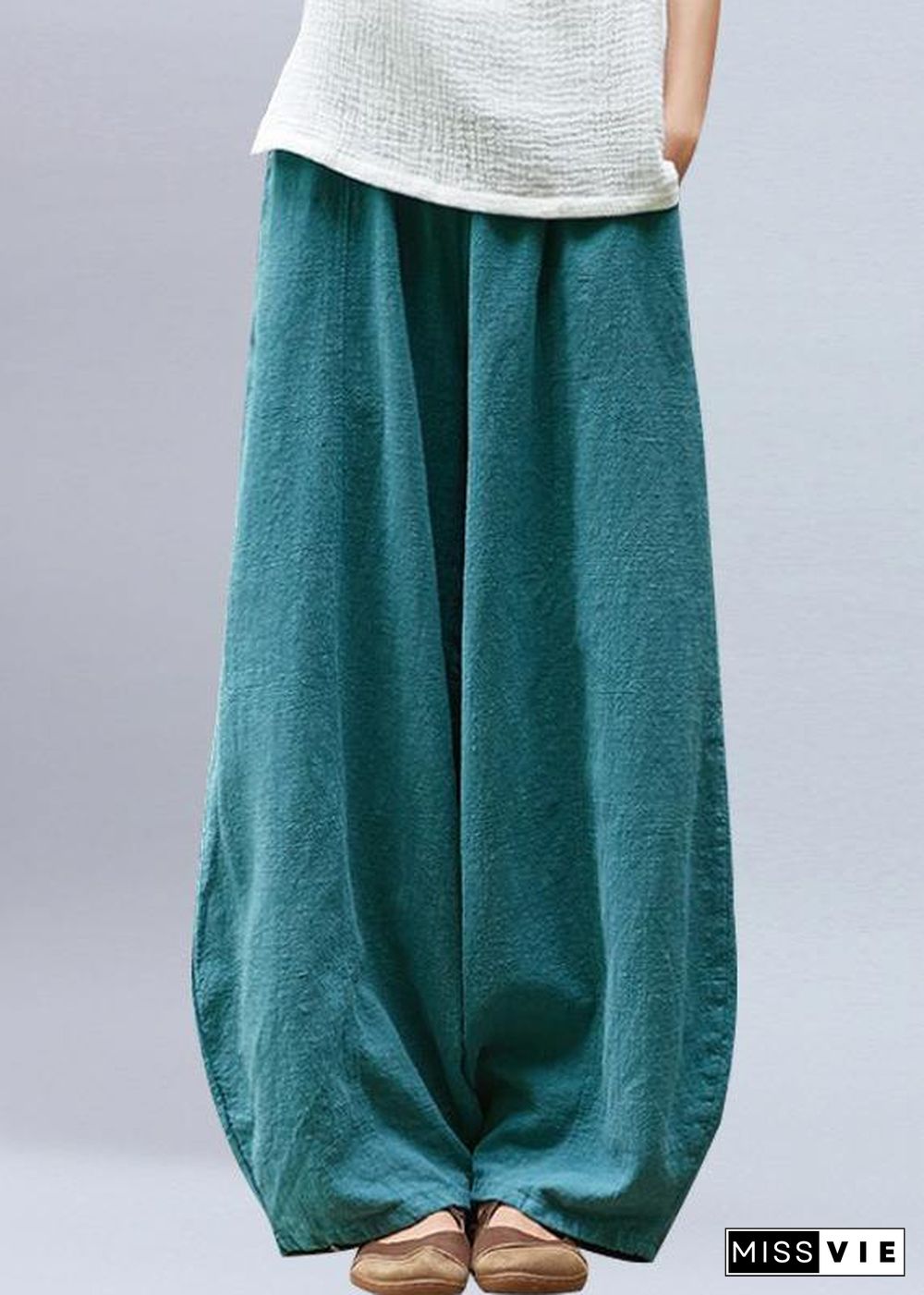 Women's summer casual pants loose large size retro cotton and linen wide legs harem pants tide