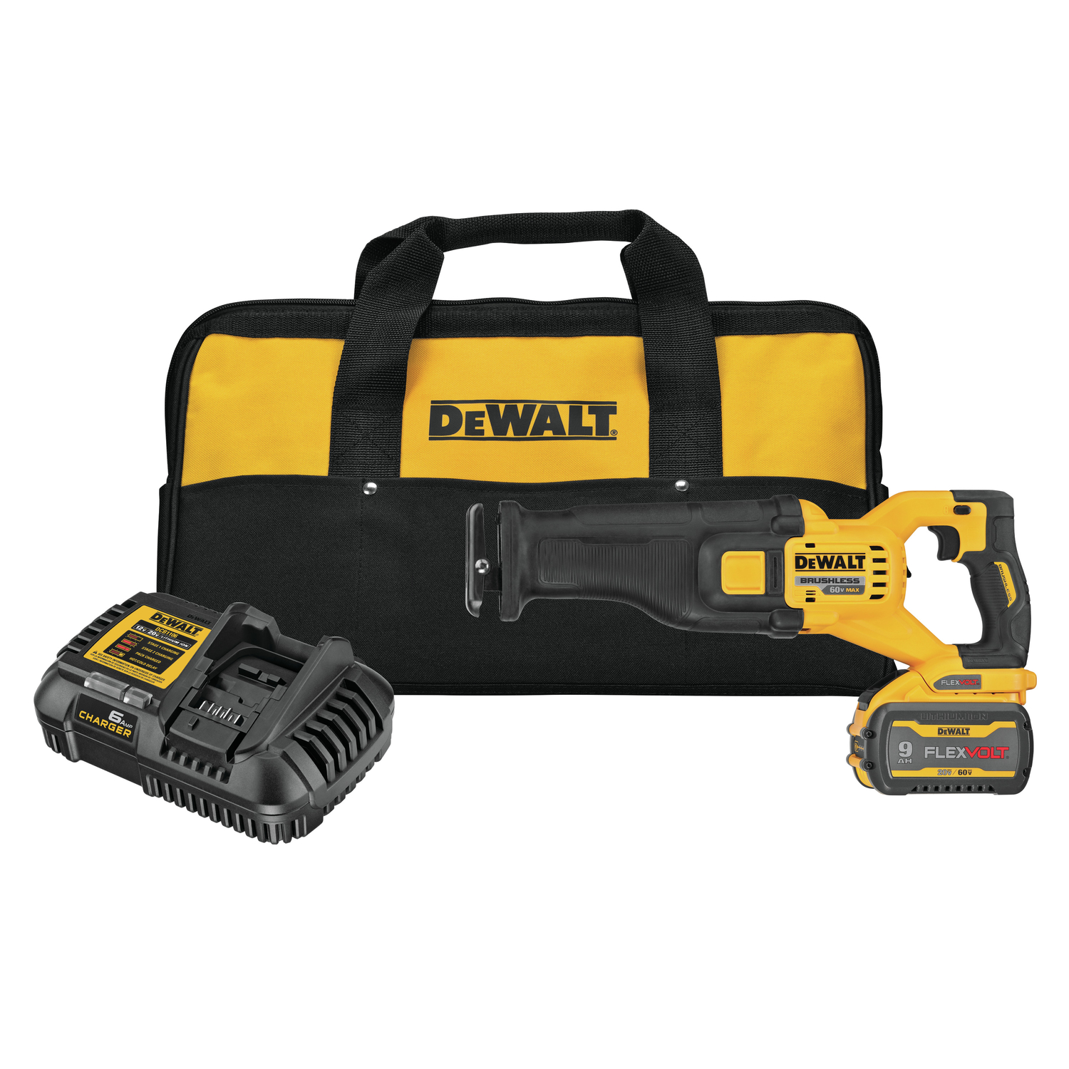 DW 60V MAX FLEXVOLT 60 V Cordless Brushless Reciprocating Saw Kit (Battery \u0026 Charger)