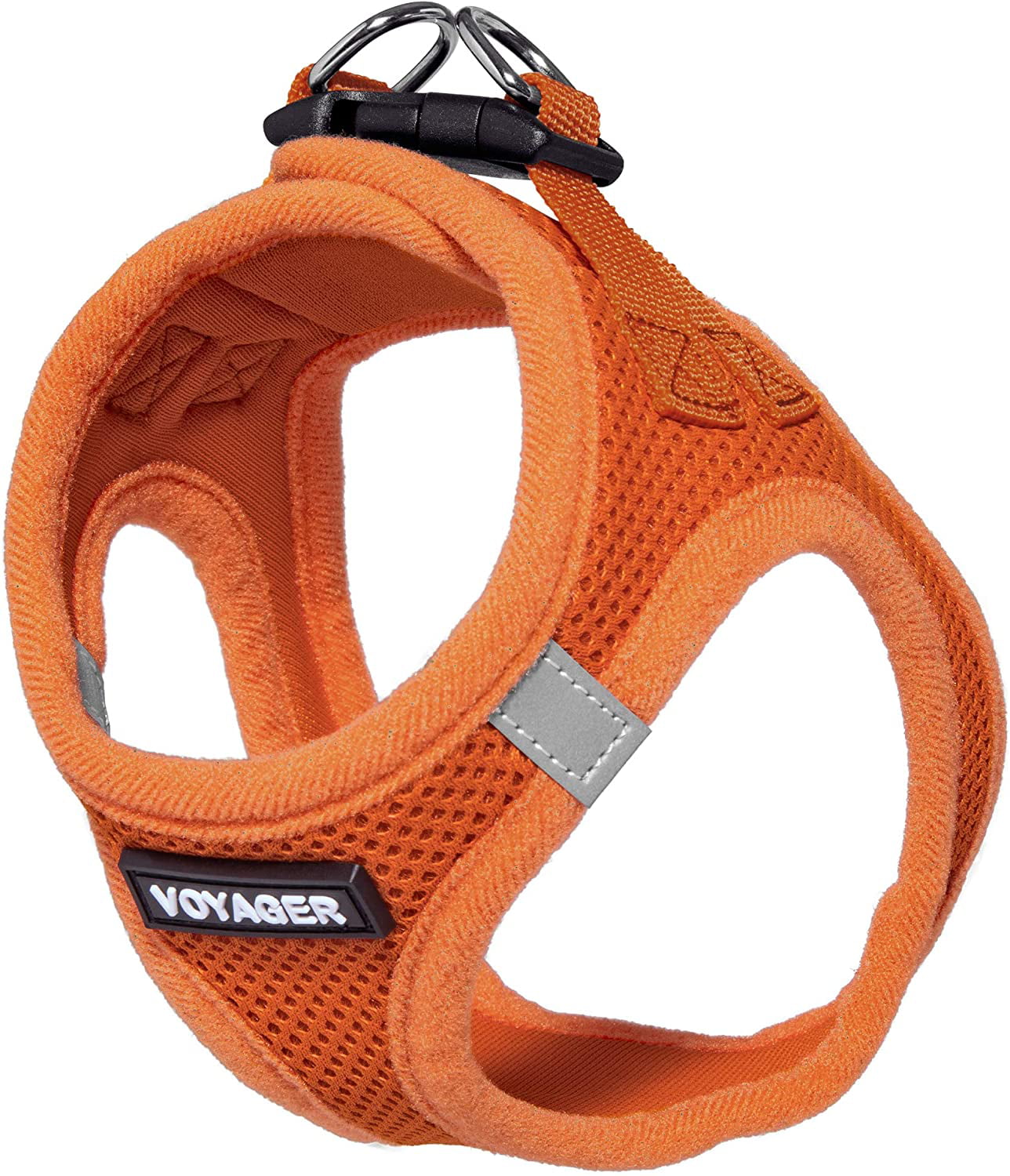 Voyager Step-in Air Dog Harness - All Weather Mesh， Step in Vest Harness for Small and Medium Dogs by Best Pet Supplies， Orange (Matching Trim)， L (Chest: 18 - 21