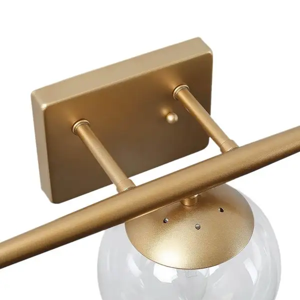 3-light Glass Globe Vanity Light - Brass