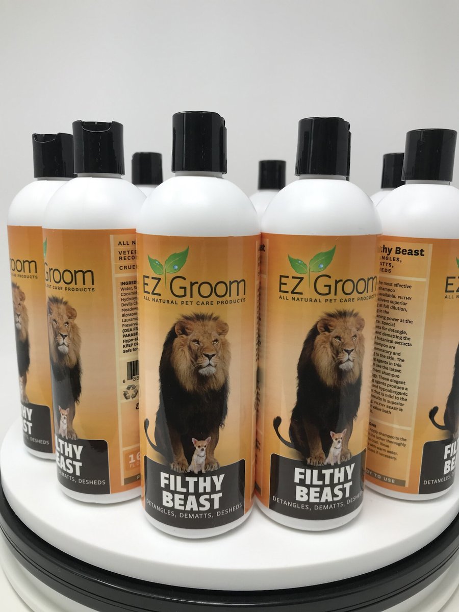 EZ Groom Filthy Beast Pet Lover's Edition Dog and Cat Shampoo， 16-oz bottle