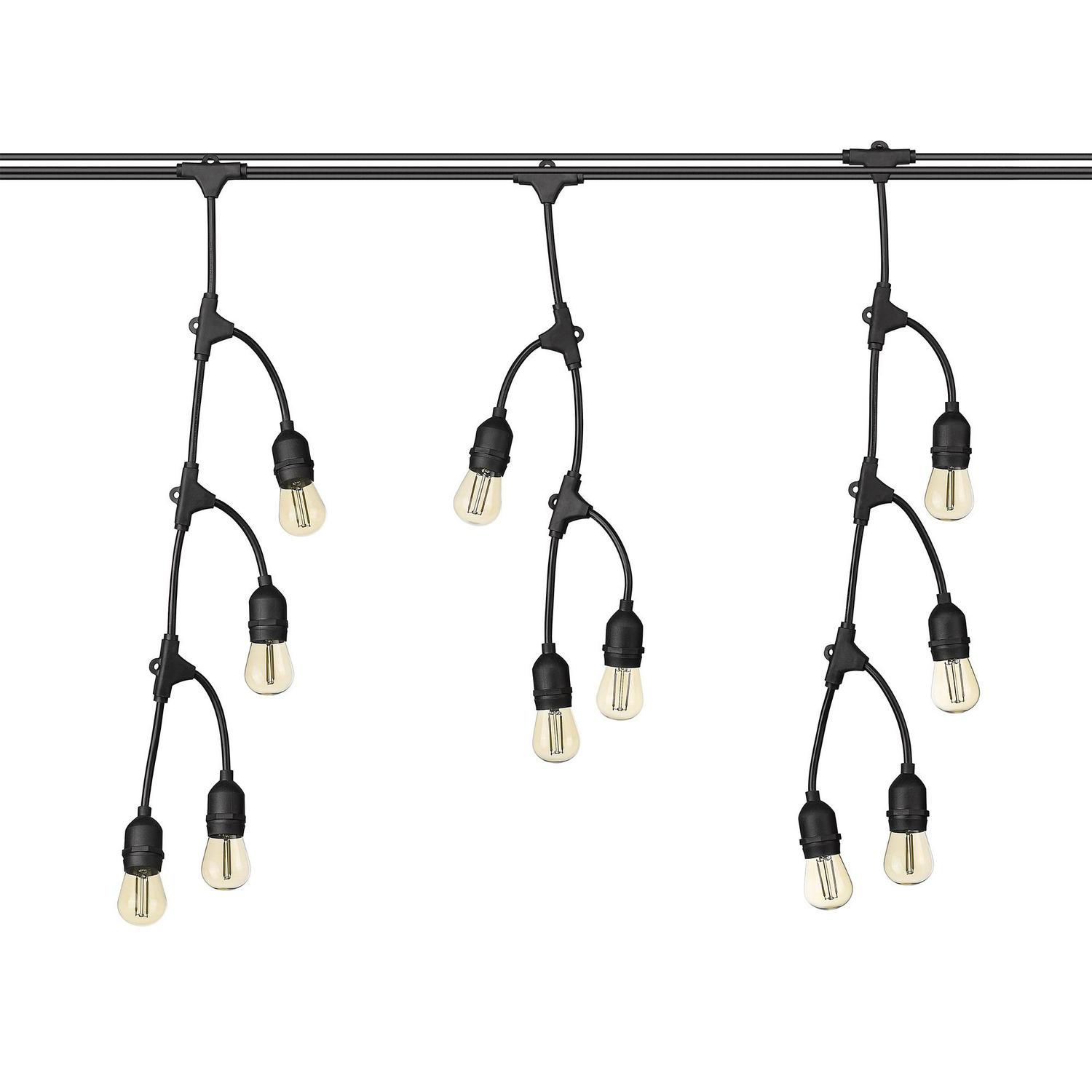 Ove Decors 27.5 ft. Fence String Lights with Glass bulbs and Black Wire